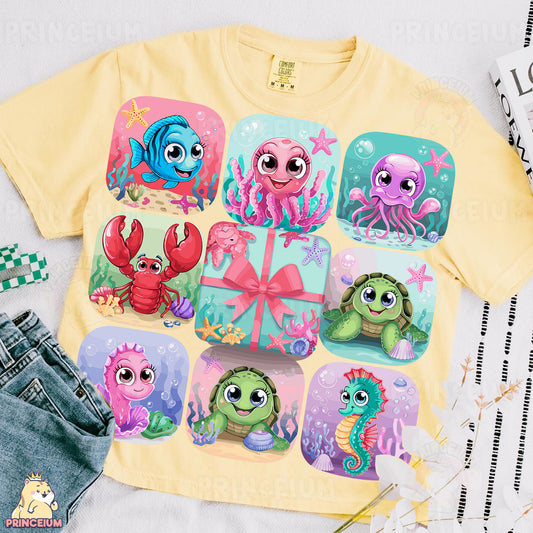 a t - shirt with a bunch of different items on it