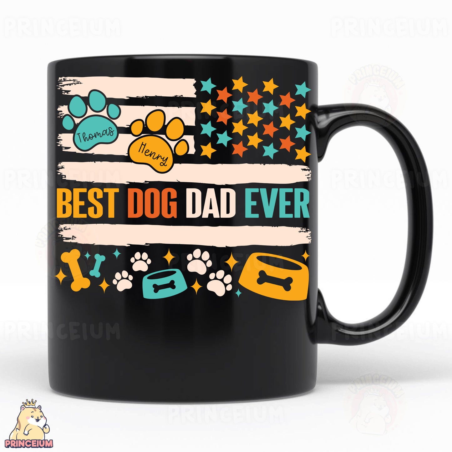 a black coffee mug with the words best dog dad ever