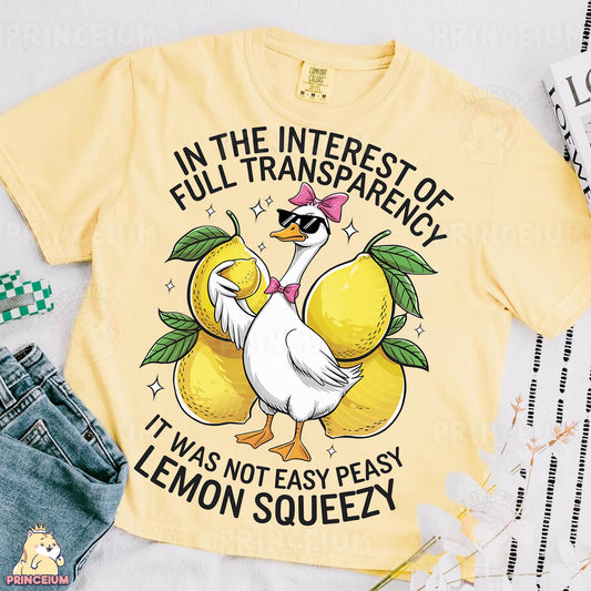 a t - shirt that says in the interest of full transsarance it was