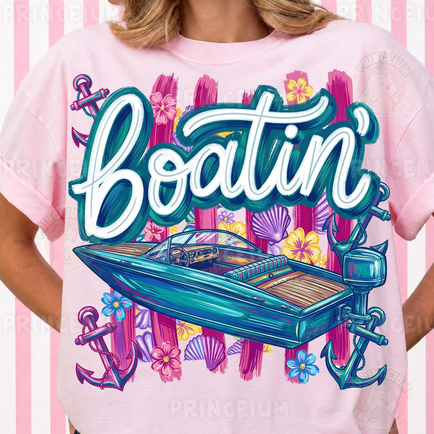 Boatin’ Sublimation Design PNG | Nautical Boat Summer Digital Download