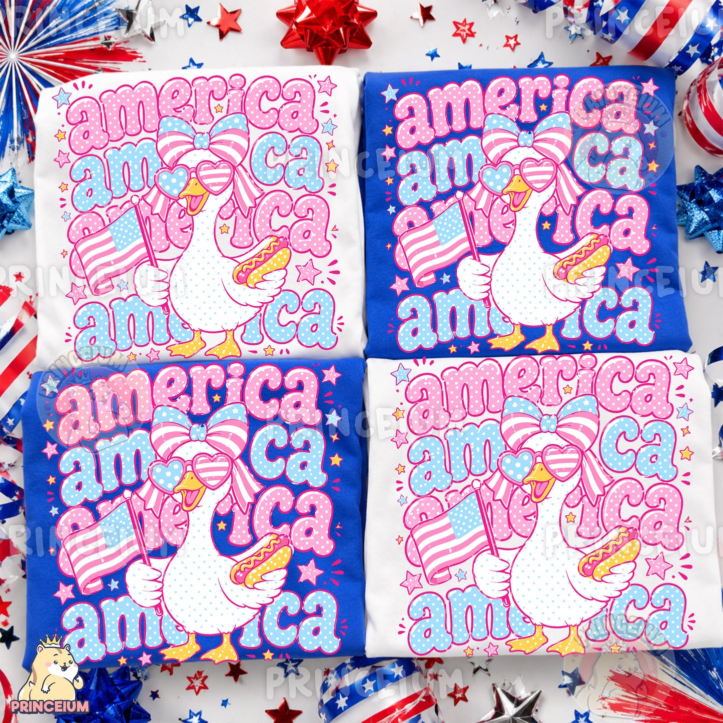 America Goose Hotdog Sublimation Design PNG Patriotic 4th of July Digital Download NEW26