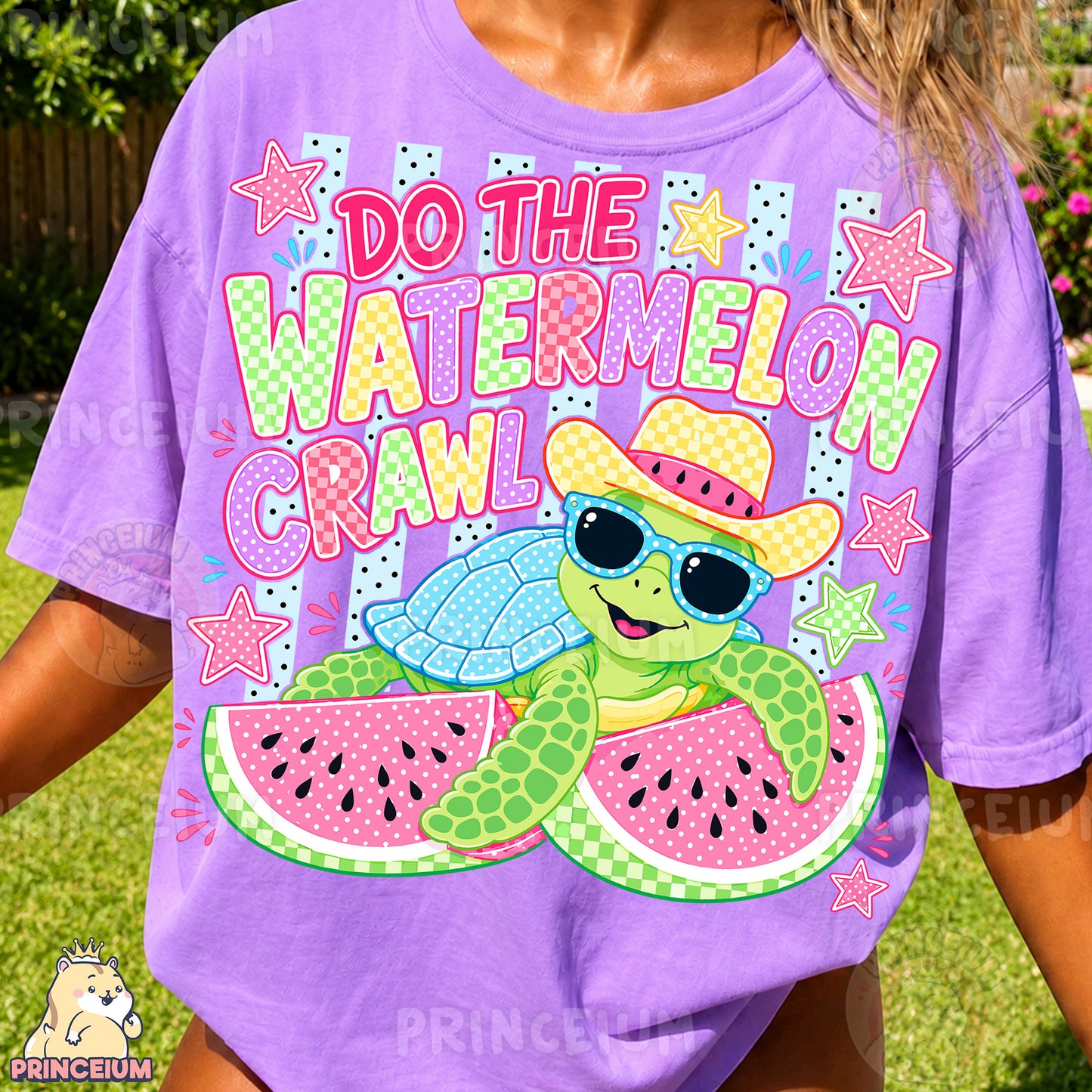 Do The Watermelon Crawl Sublimation Design PNG | Cute Turtle Watermelon Summer Digital Download