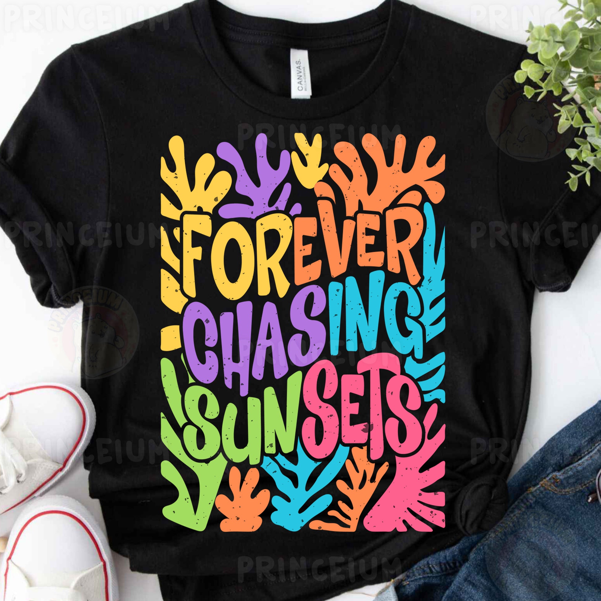 a t - shirt that says forever chasing sunsets