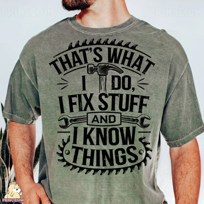 a man with a beard wearing a t - shirt that says that's what