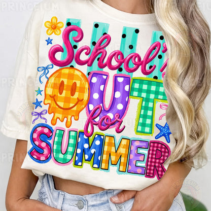 School's Out For Summer Sublimation Design PNG | Smiley Face Summer Digital Download
