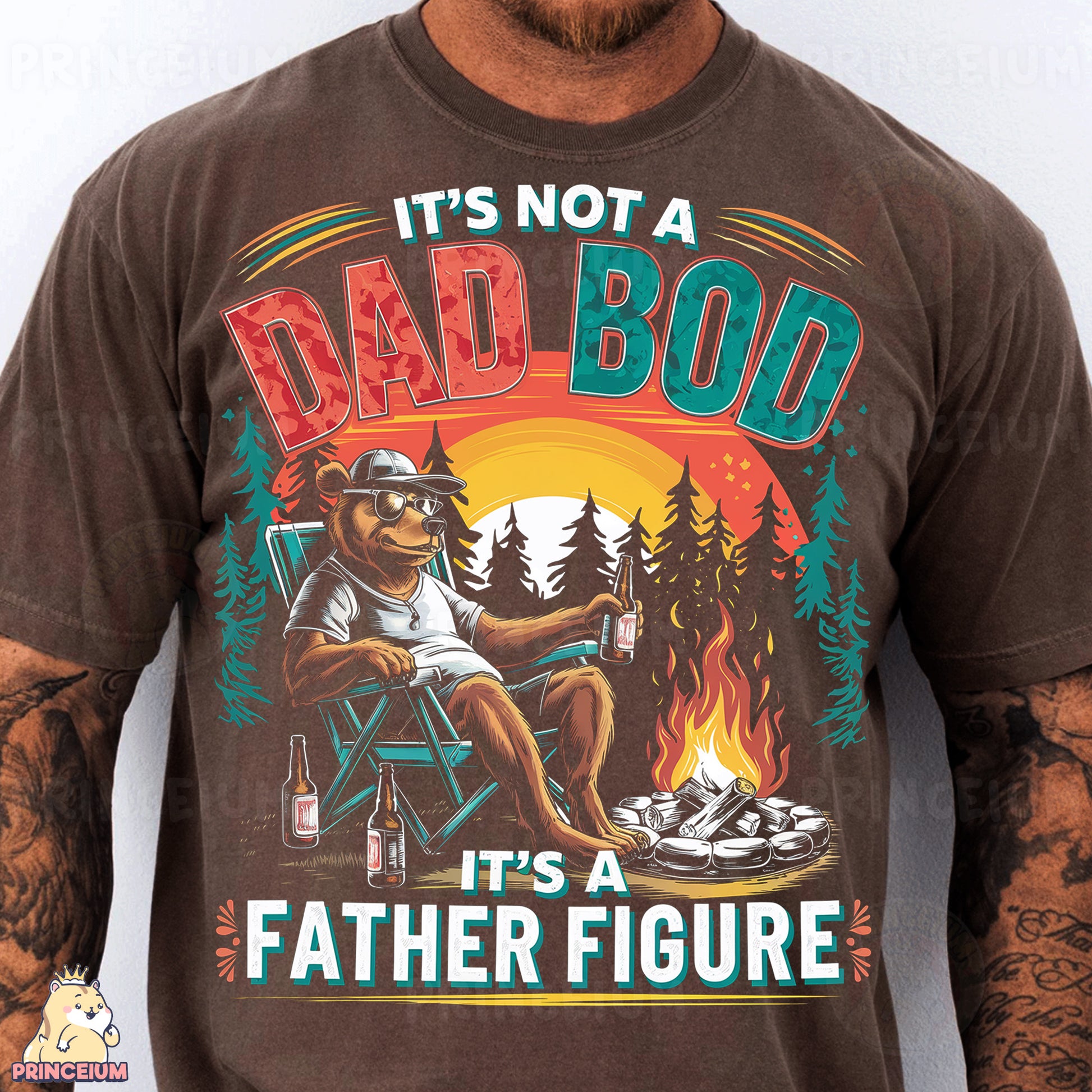 a man wearing a t - shirt that says it's not a dad bo