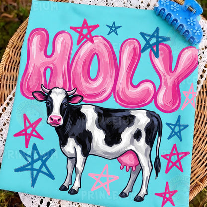 Holy Cow PNG, Funny Cow Shirt Design, Farm Animal Graphic, Western Country Sublimation