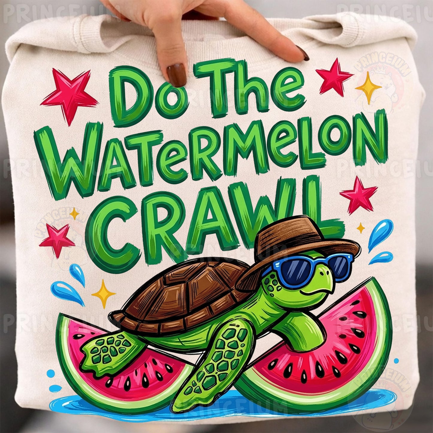 Do The Watermelon Crawl Sublimation Design PNG Turtle Watermelon Summer Digital Download