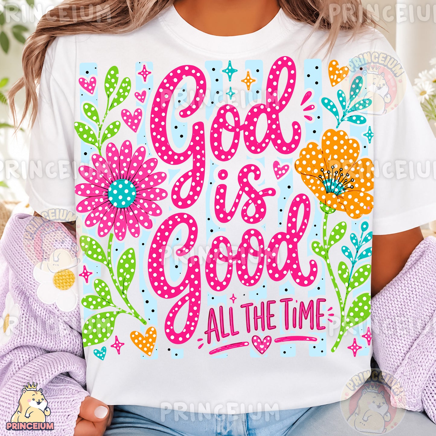 God Is Good All The Time Sublimation Design PNG Christian Floral Digital Download NEW26