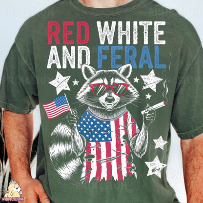 a man wearing a red, white and federal t - shirt