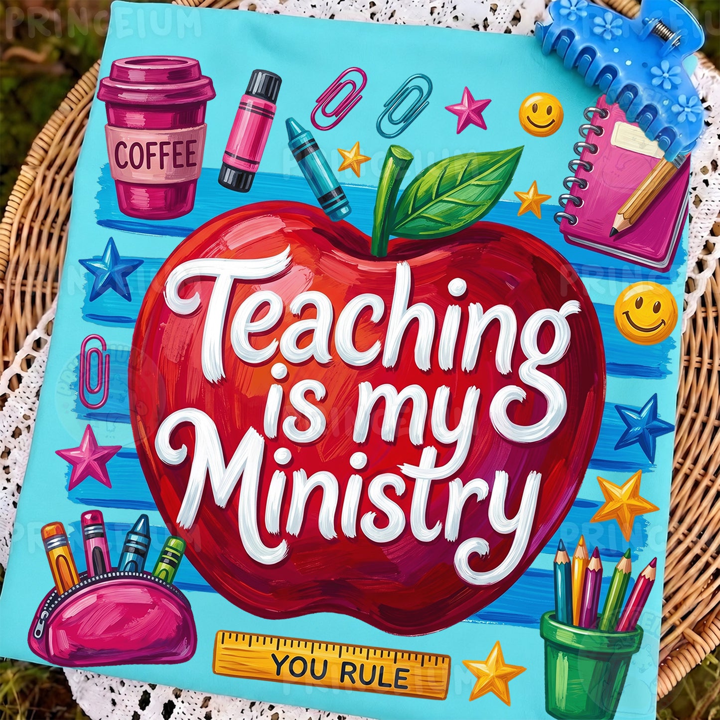 Teaching Is My Ministry PNG, Teacher Shirt Design, Back To School Sublimation Graphic