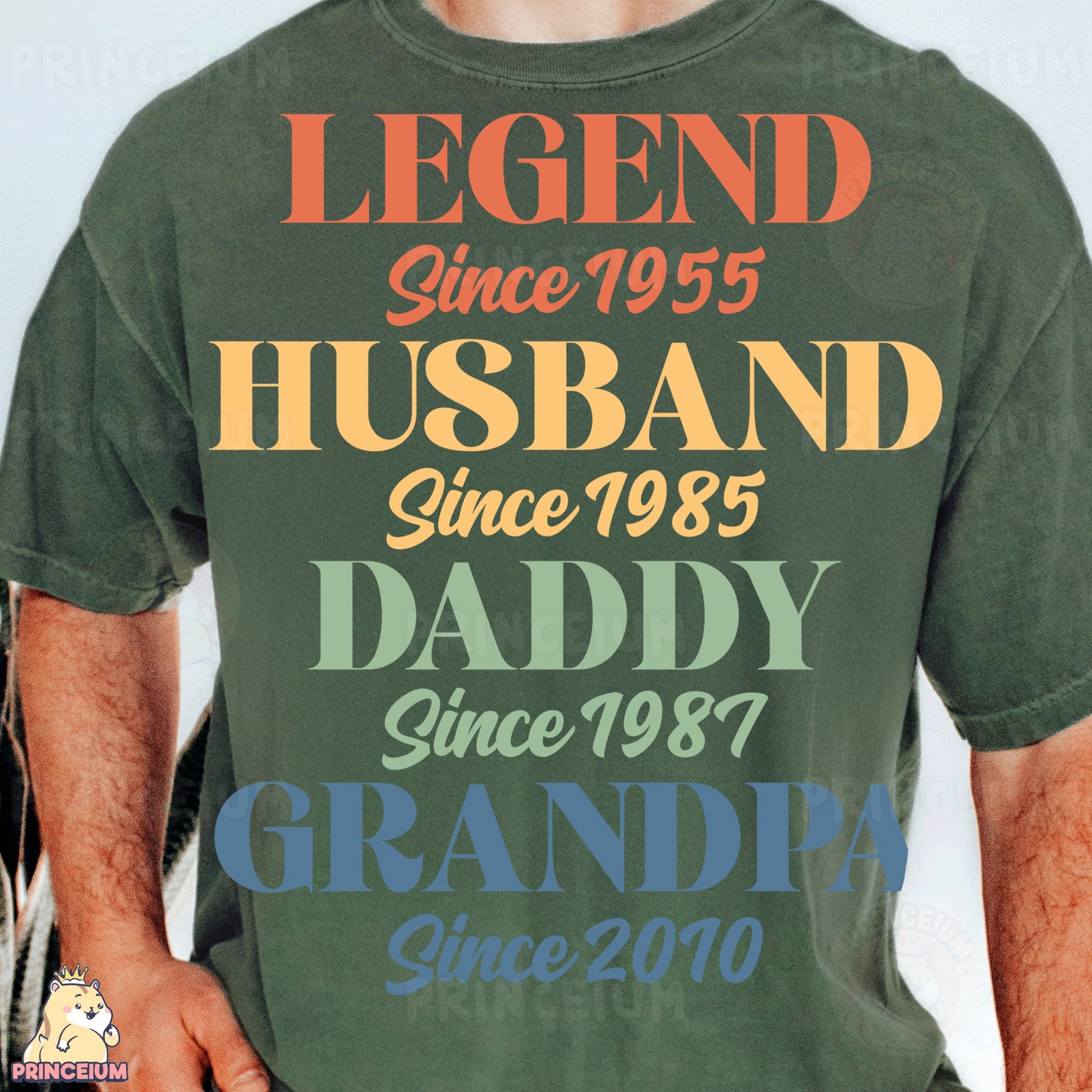 a man wearing a green shirt with the words legend since 1953