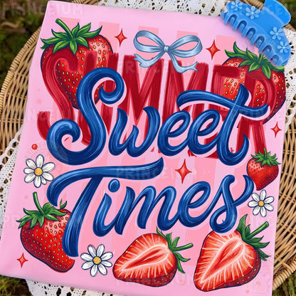Sweet Summer Times PNG, Strawberry Summer Shirt Design, Cute Coquette Sublimation Graphic