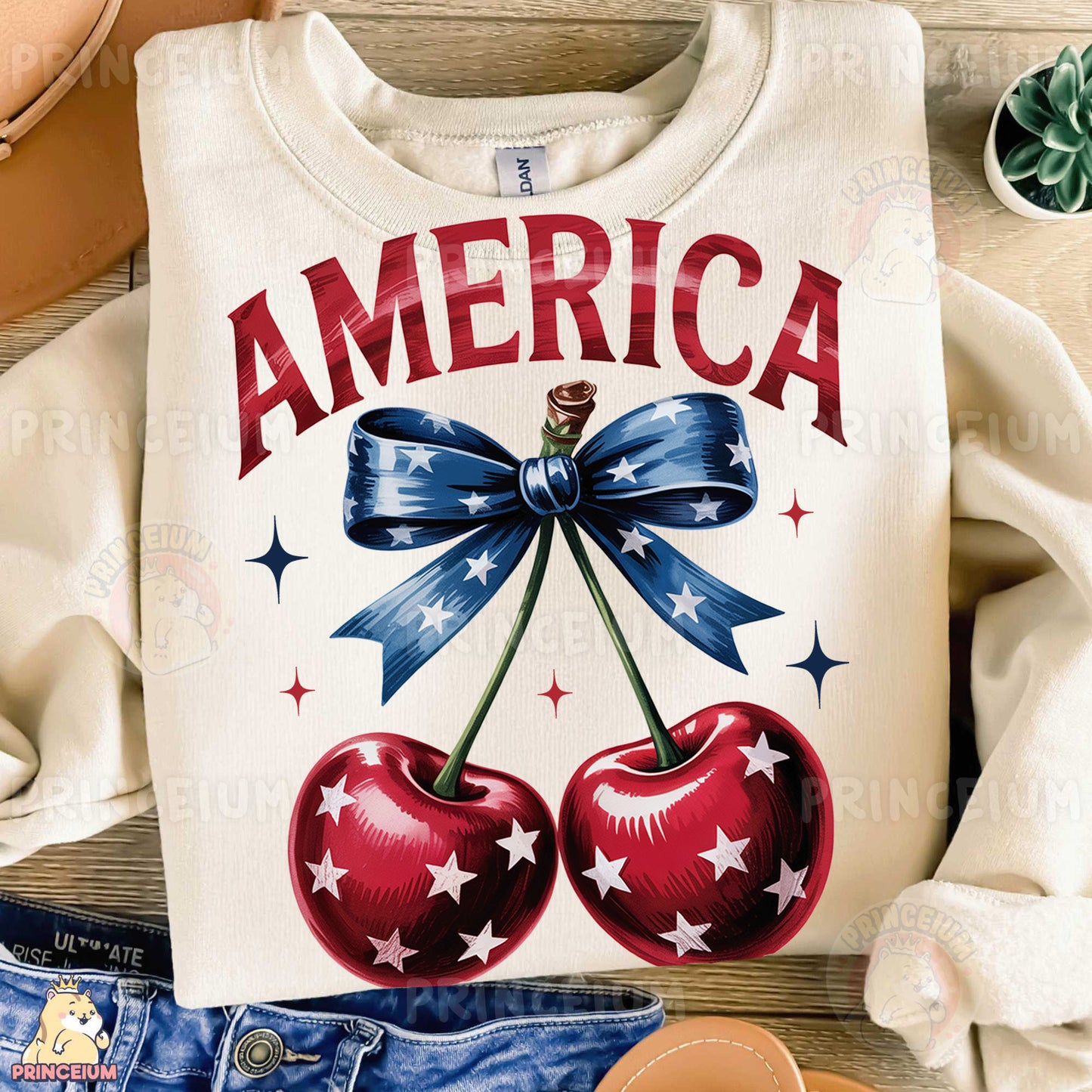 a white shirt with two cherries on it