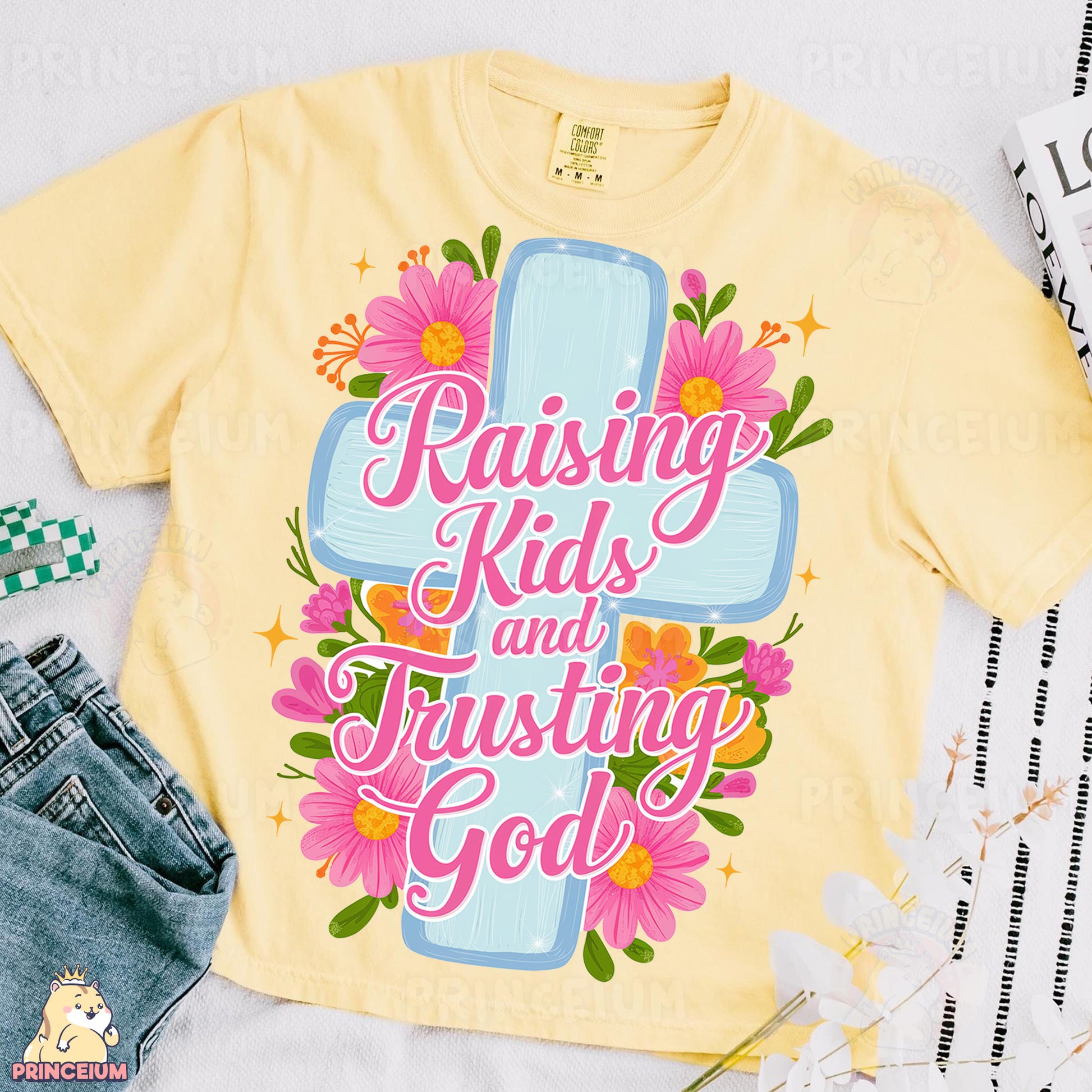 a t - shirt that says raising kids and adjusting god