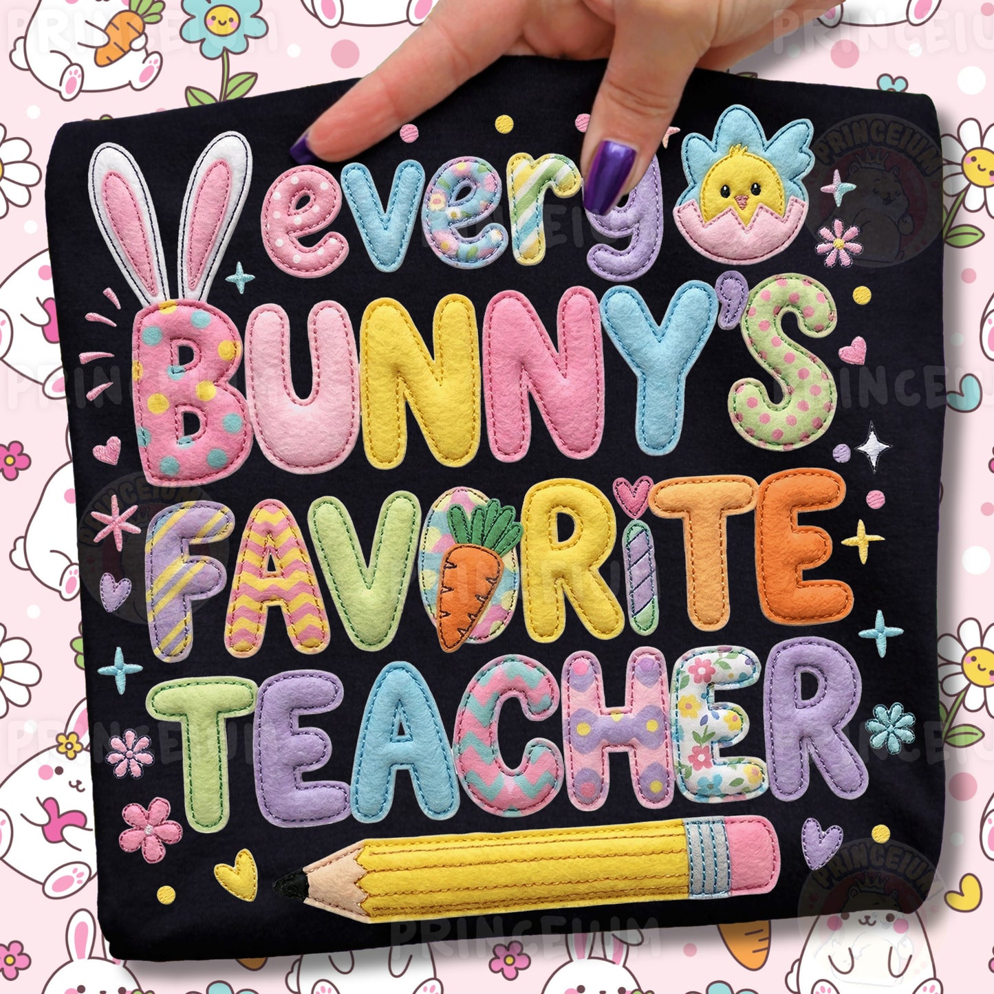 Easter Patchwork Bundle PNG, Bunny Teacher Quotes, Spring Farm Easter Designs, Cute Pastel Clipart Set