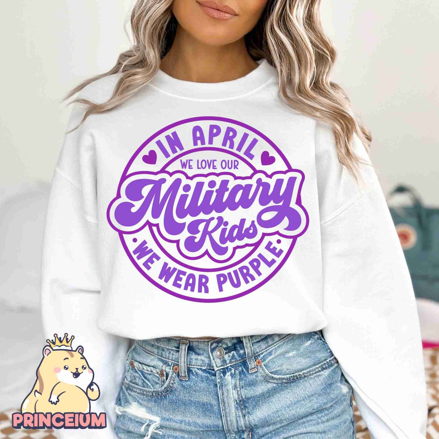 In April We Love Our. Military Kids We Wear Purple Png, Month of the Miliary Child Png, Military Kids, Military Child Awareness