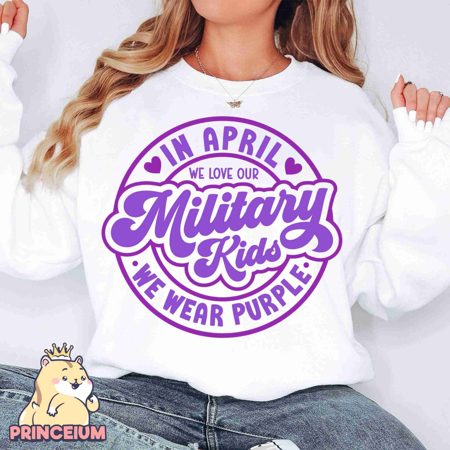 In April We Love Our. Military Kids We Wear Purple Png, Month of the Miliary Child Png, Military Kids, Military Child Awareness