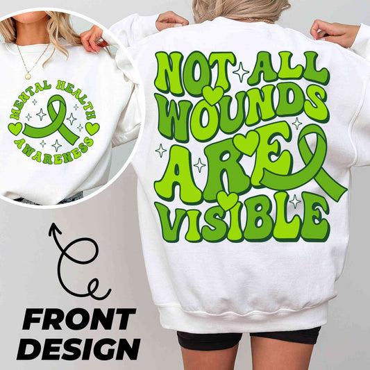 Mental Health Awareness PNG, Not All Wounds Are Visible Png, Anxiety Shirt PNG, Special Education Teacher Shirt Png, Gift For Mother PNG