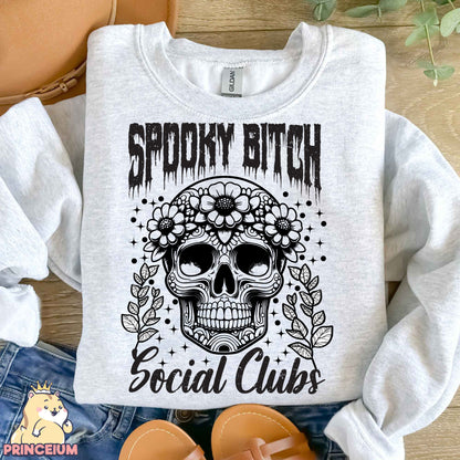 Spooky Bitch Social Clubs Png, Retro Halloween Png, Spooky Season Png, Witch Png, Halloween Shirt Png, Sublimation Designs Digital Downloads