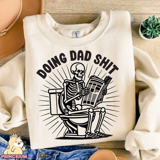 Doing Dad Shit Png, Trendy Father Day T-Shirt, Skeleton Toilet, Trendy Father’s Day T-Shirt Retro Png Design for men, Sublimation Designs