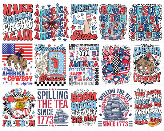 4th of July Bundle, 4th of July Png, Patriotic Png, Fourth of July, Freedom Png, USA Png, Sublimation Bundle Designs Digital Download