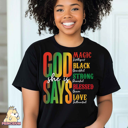 God She is Says Png, Black Png, Juneteenth 1865 Png, Black Freedom Png, Black Freedom Png, Juneteenth Month Sublimation Designs Digital File