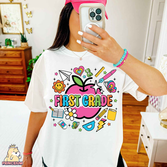 1st Grade Happy First Day of School, Back to School T-Shirt Unisex