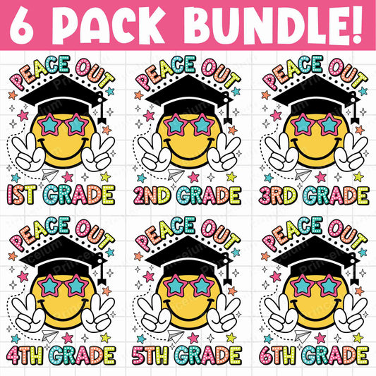 Peace Out School Png, 1st Grade, 2nd Grade, End of School Png, Graduation Png, Last Day Of School Png, Retro Teacher Png, Sublimation Design