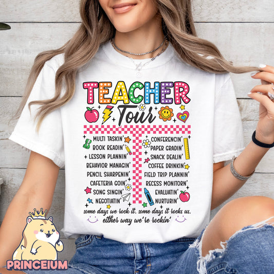 Retro Teacher Png, ABCD Teacher Tour Png, End of Year Png, Back to School, Teacher Gift, Kindergarten Teacher, Elementary School Sublimation