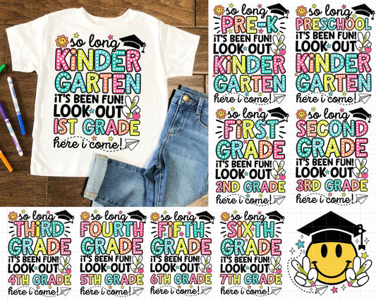 So Long Here I come Bundle Png, Back to School Png, Graduation 2024 Png, Pre K Graduate Png