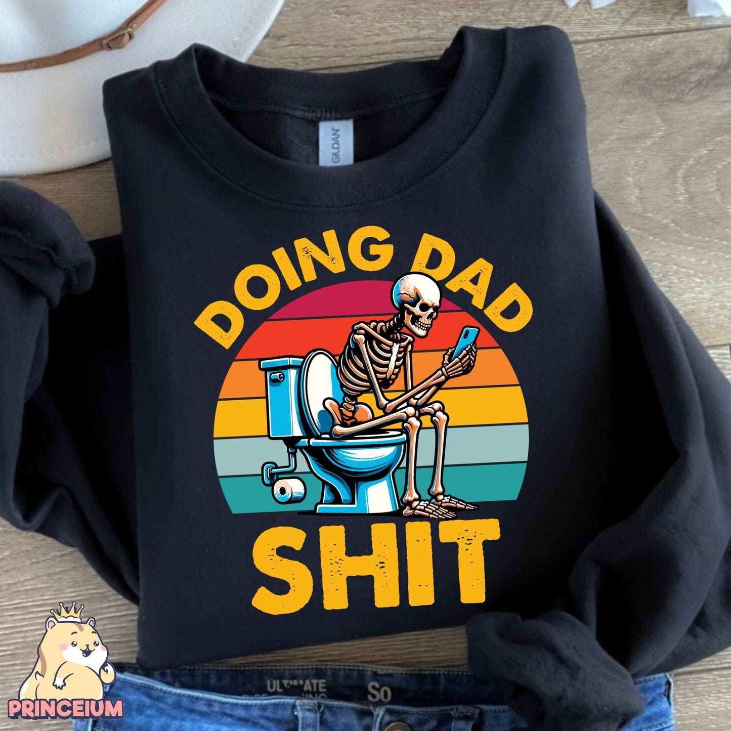 Doing Dad Shit Png, Trendy Father Day T-Shirt, Skeleton Toilet, Trendy Father’s Day T-Shirt Retro Png Design for men, Sublimation Designs