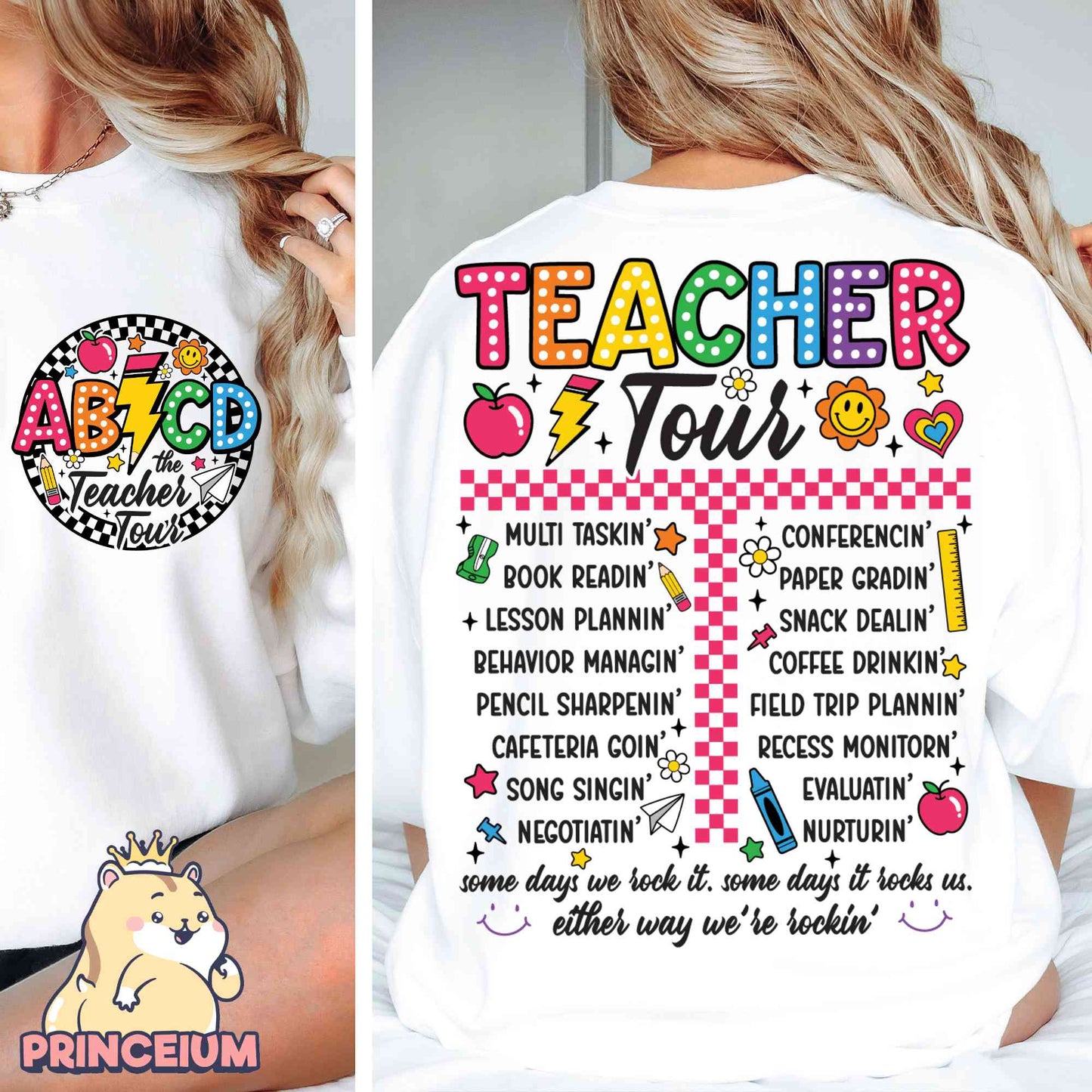 Retro Teacher Png, ABCD Teacher Tour Png, End of Year Png, Back to School, Teacher Gift, Kindergarten Teacher, Elementary School Sublimation