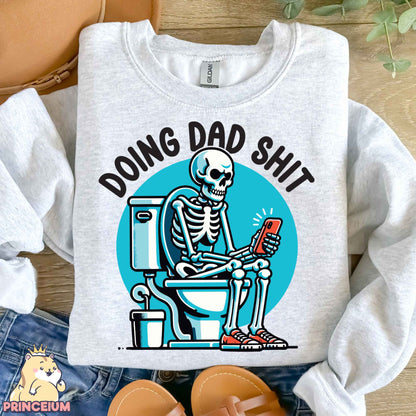 Doing Dad Shit Png, Trendy Father Day T-Shirt, Skeleton Toilet, Trendy Father’s Day T-Shirt Retro Png Design for men, Sublimation Designs