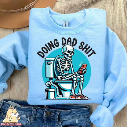Doing Dad Shit Png, Trendy Father Day T-Shirt, Skeleton Toilet, Trendy Father’s Day T-Shirt Retro Png Design for men, Sublimation Designs