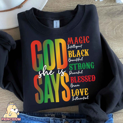 God She is Says Png, Black Png, Juneteenth 1865 Png, Black Freedom Png, Black Freedom Png, Juneteenth Month Sublimation Designs Digital File