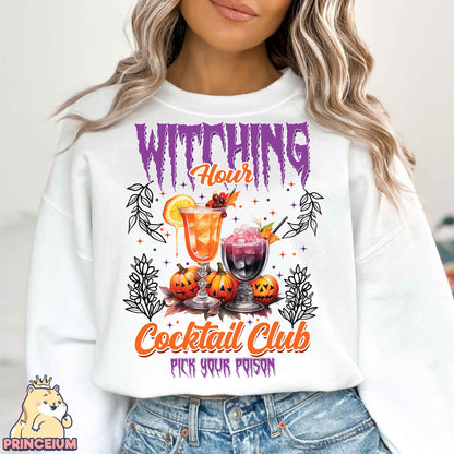 Witching Hour Cocktail Club Png, Retro Halloween Png, Spooky Season, Halloween Shirt Png, Sublimation Designs Digital Downloads