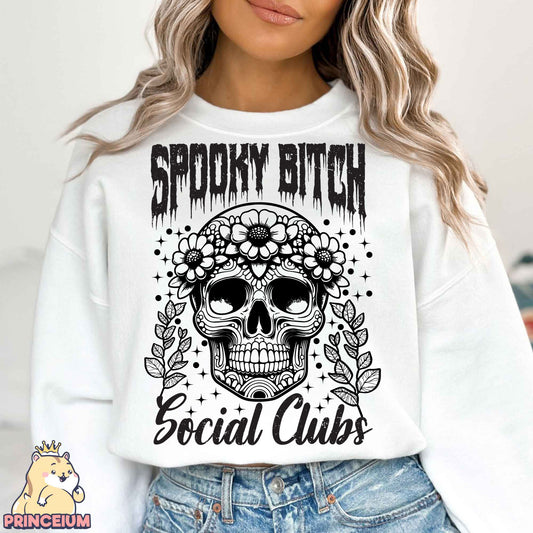 Spooky Bitch Social Clubs Png, Retro Halloween Png, Spooky Season Png, Witch Png, Halloween Shirt Png, Sublimation Designs Digital Downloads