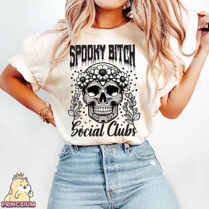 Spooky Bitch Social Clubs Png, Retro Halloween Png, Spooky Season Png, Witch Png, Halloween Shirt Png, Sublimation Designs Digital Downloads