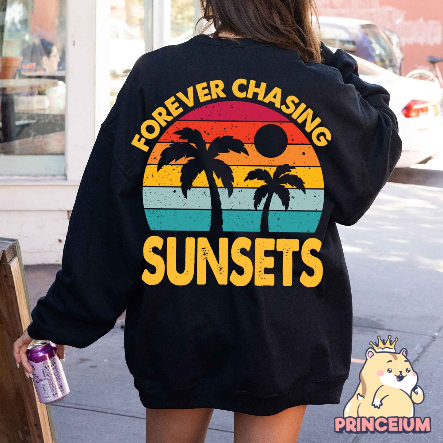 Forever Chasing Sunsets PNG, Retro Summer PNG, Beach Png, Summer Shirt Png, Front and Back Design Summer Sublimation, Aesthetic Summer