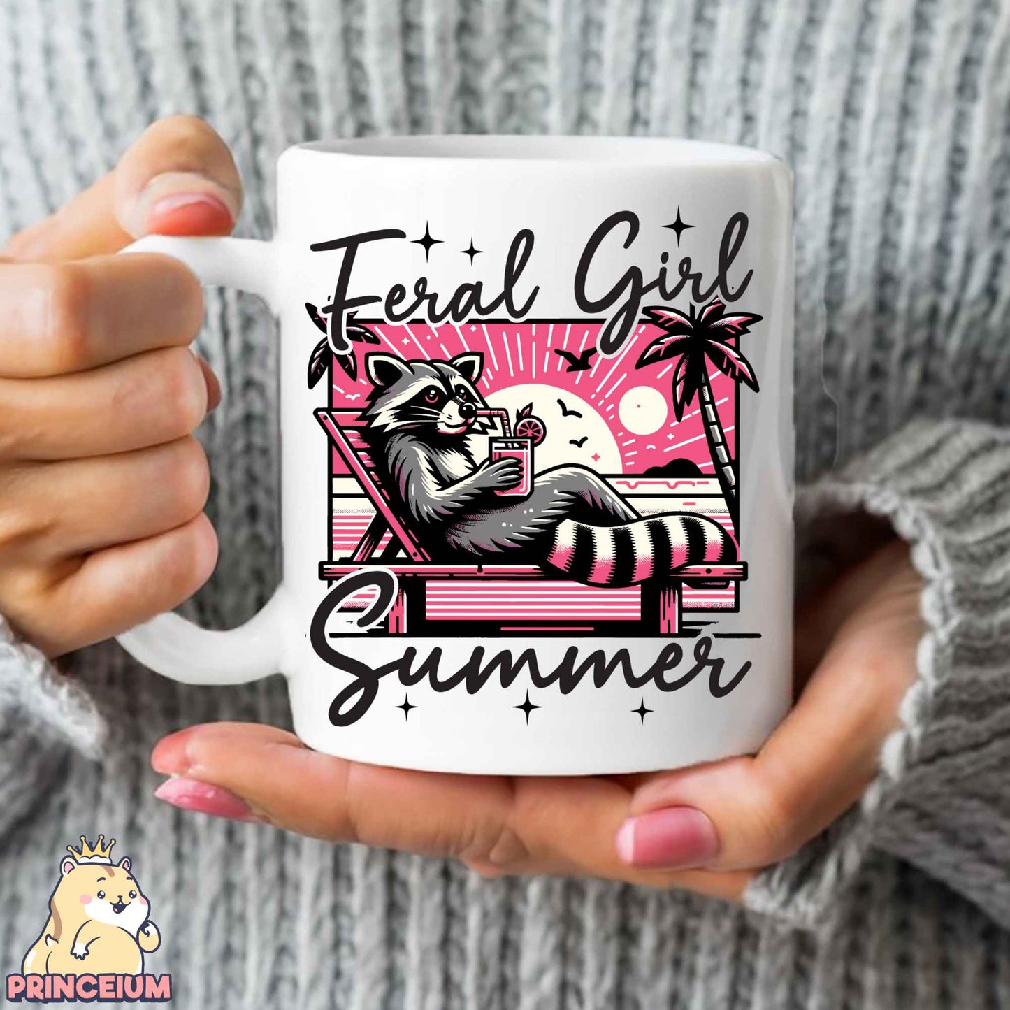 Feral Girl Summer Png, Beach Summer Shirt Png, Funny Raccon Shirt Designs, Opossum Png, Shirt Sublimation Design Digital Download