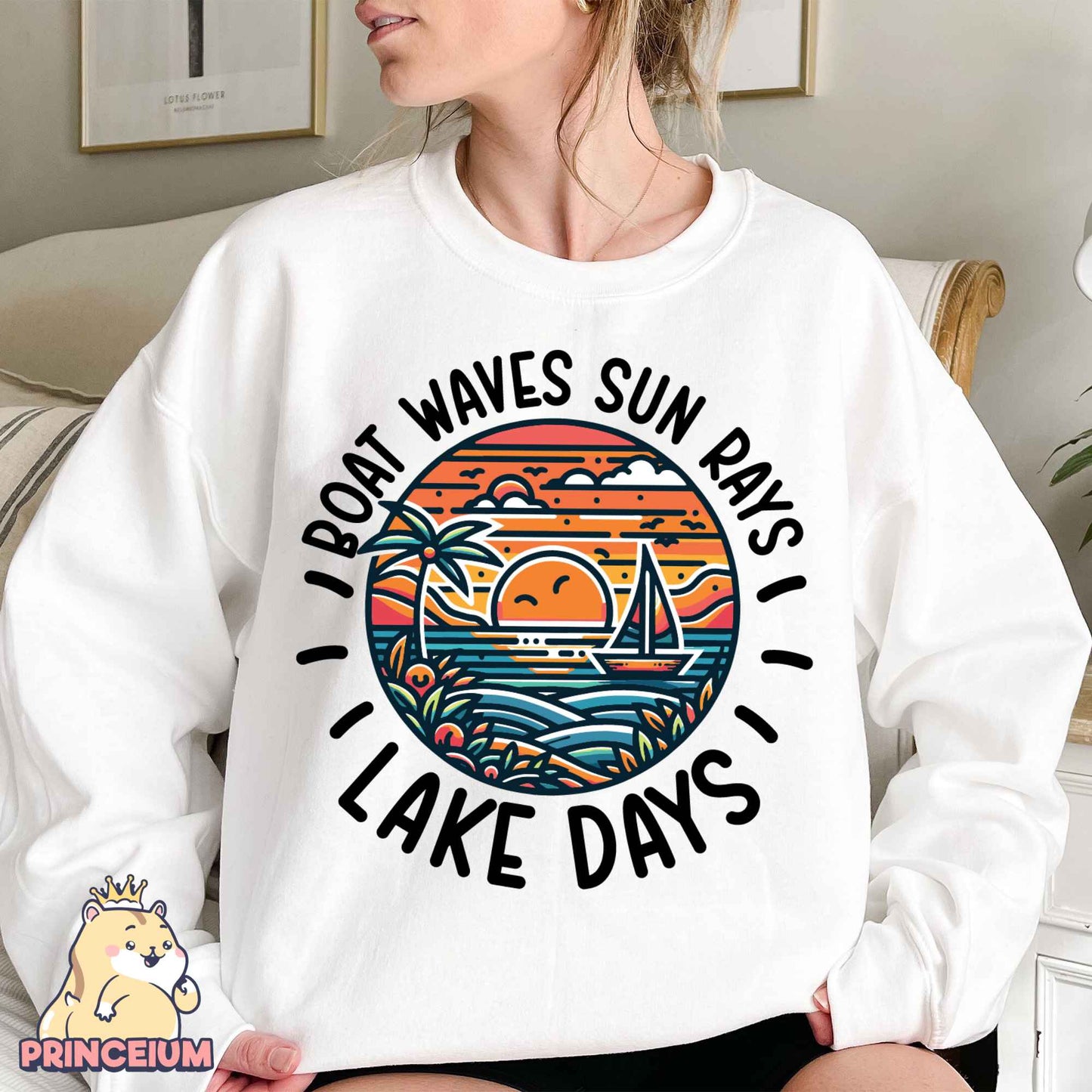 Boat Waves Sun Rays Lake Days Png, Summer Png, Retro Summer Png, Hello Summer Png, Boat Waves Png, Trendy Beach Designs, Sublimation Designs