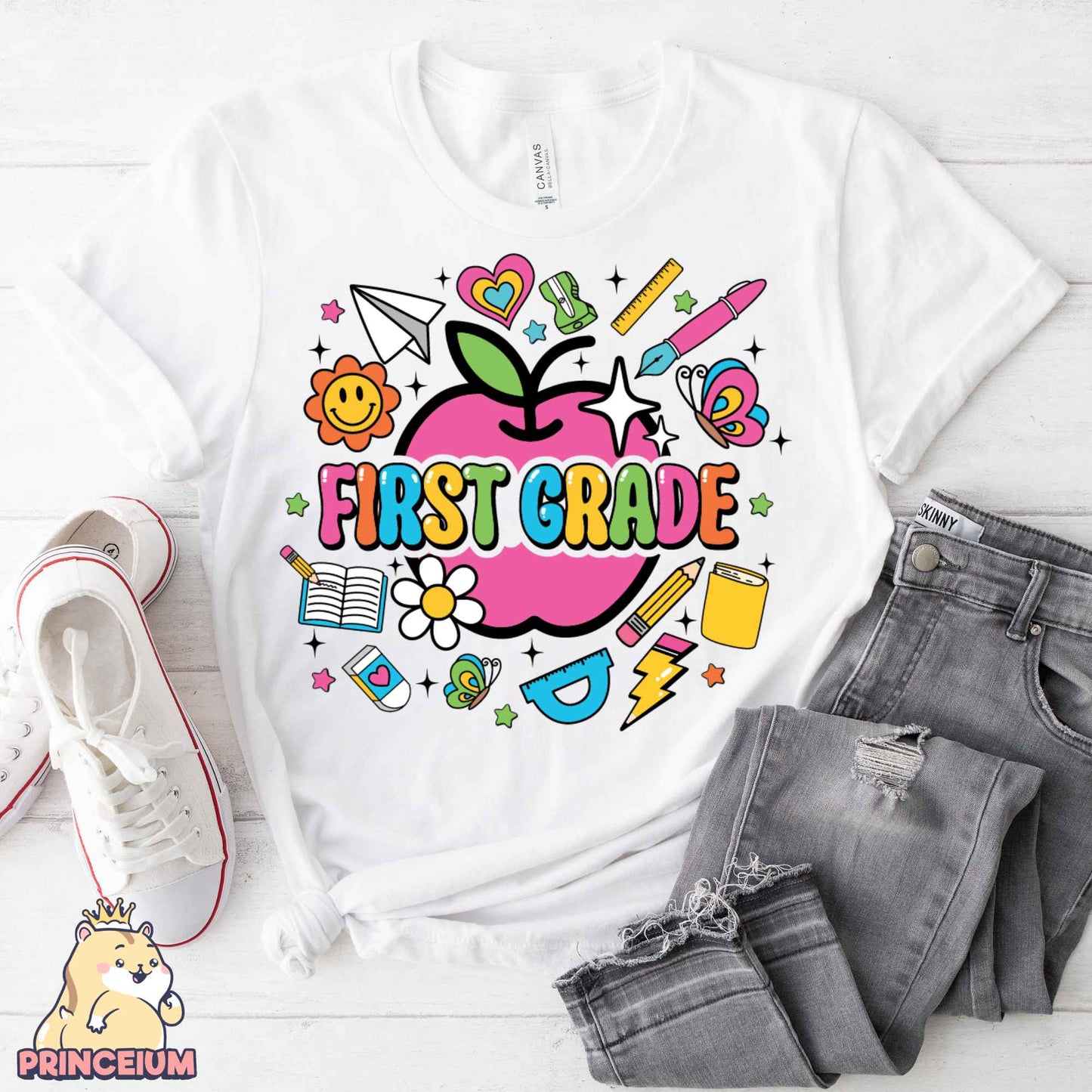 1st Grade Happy First Day of School, Back to School T-Shirt Unisex