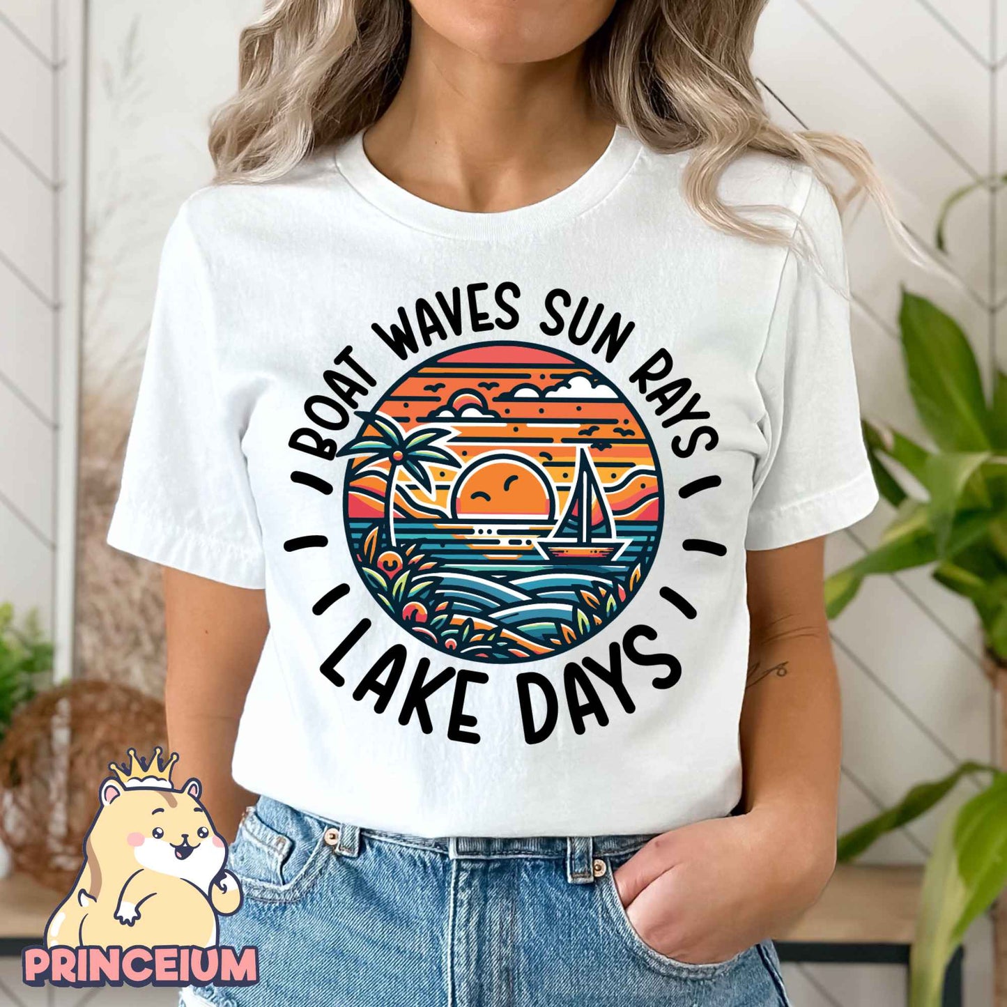 Boat Waves Sun Rays Lake Days Png, Summer Png, Retro Summer Png, Hello Summer Png, Boat Waves Png, Trendy Beach Designs, Sublimation Designs