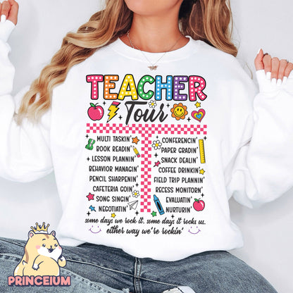 Retro Teacher Png, ABCD Teacher Tour Png, End of Year Png, Back to School, Teacher Gift, Kindergarten Teacher, Elementary School Sublimation