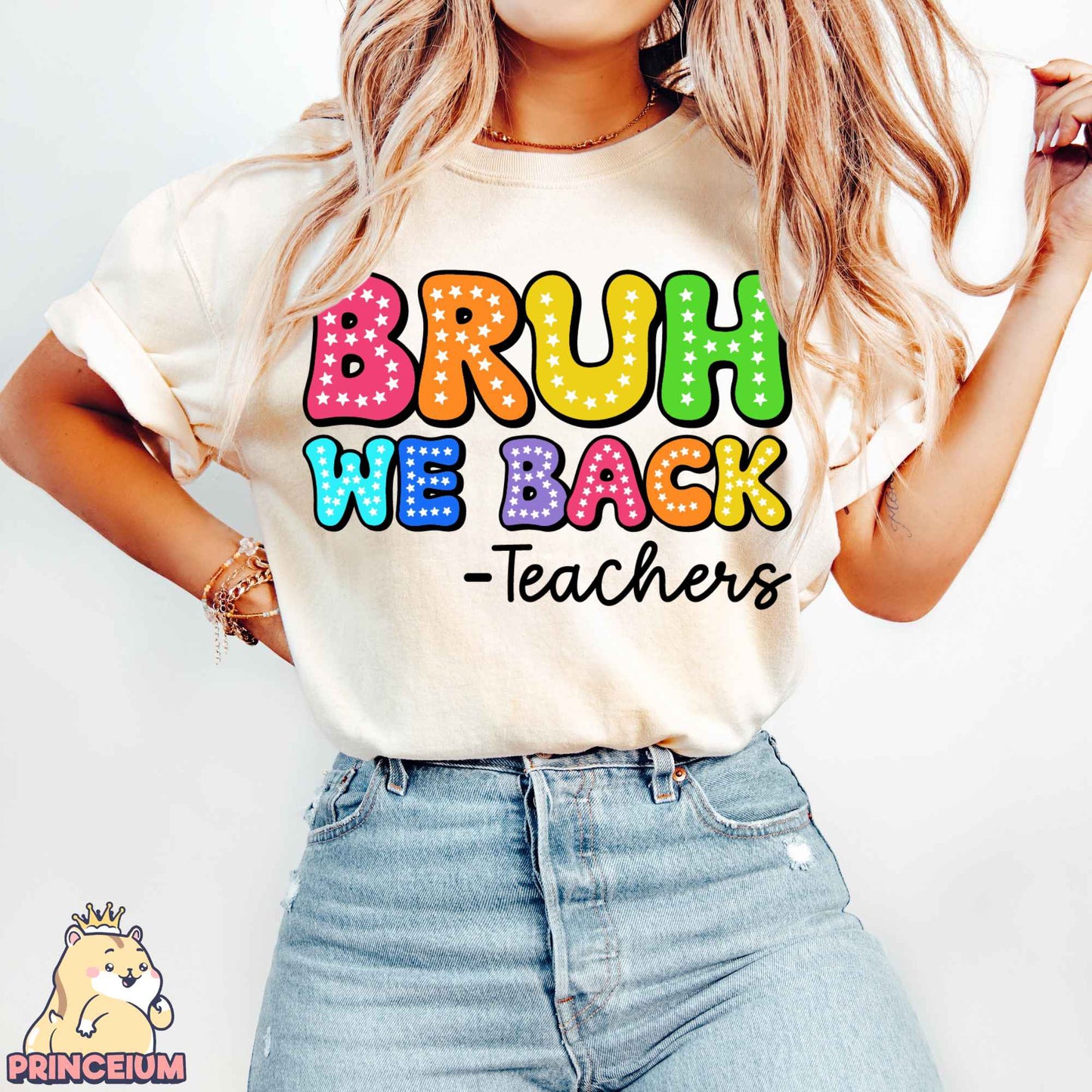 Bruh we Back Png, Back to School Png, Teacher Png, Retro Teacher Png, Bright Dalmatian Dots Png