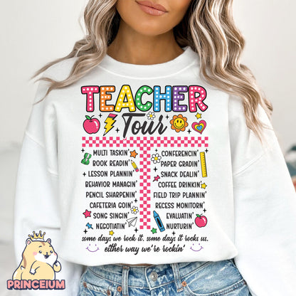 Retro Teacher Png, ABCD Teacher Tour Png, End of Year Png, Back to School, Teacher Gift, Kindergarten Teacher, Elementary School Sublimation