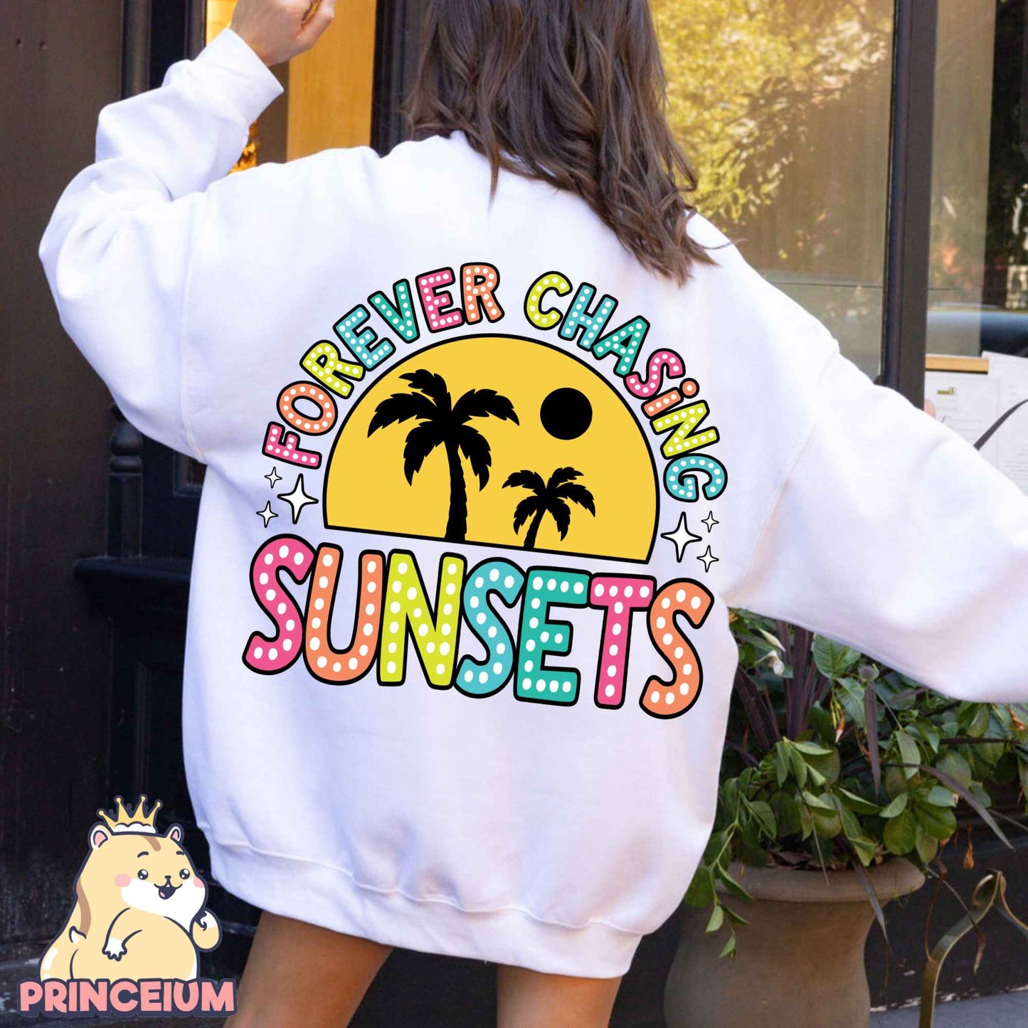 Forever Chasing Sunsets Png, Retro Summer Png, Beach Png, Summer Shirt Png, Front and Back Design Summer Sublimation