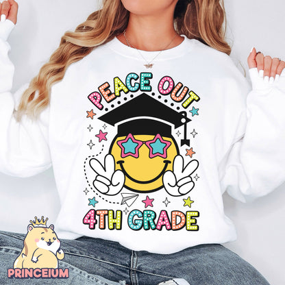 Peace Out School Png, 1st Grade, 2nd Grade, End of School Png, Graduation Png, Last Day Of School Png, Retro Teacher Png, Sublimation Design