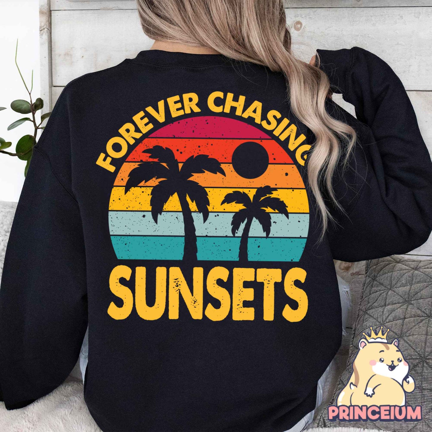 Forever Chasing Sunsets PNG, Retro Summer PNG, Beach Png, Summer Shirt Png, Front and Back Design Summer Sublimation, Aesthetic Summer